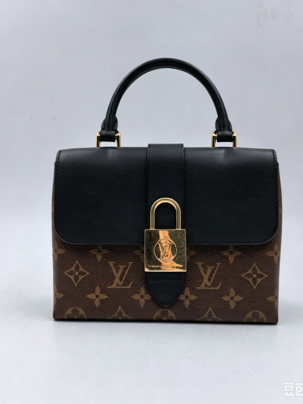 Louis Vuitton Locky BB Black & Brown Monogram Lock-Front Top Handle Satchel